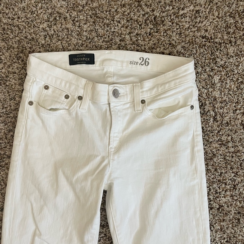 JCrew toothpick white jeans